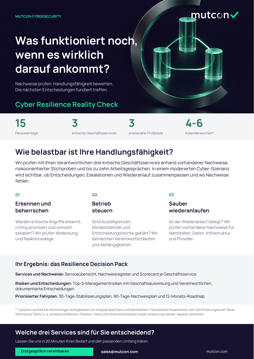 Erste Seite: Cyber Resilience Reality Check