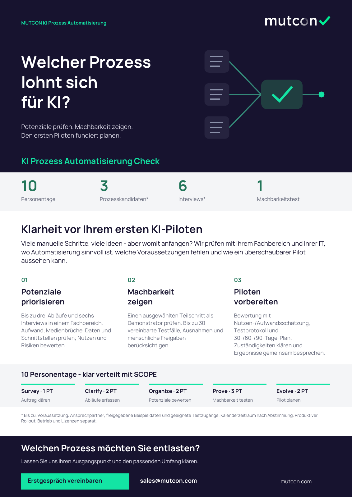 Erste Seite: KI Prozess Automatisierung Check