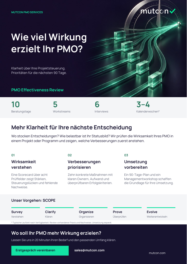 Erste Seite: PMO Effectiveness Review