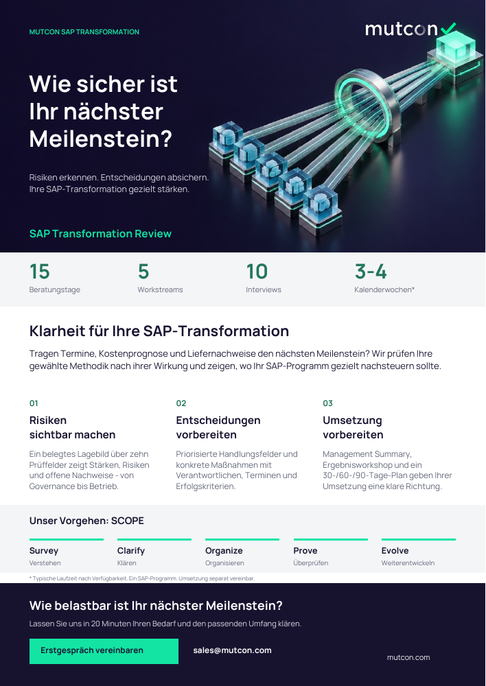 Erste Seite: SAP Transformation Review