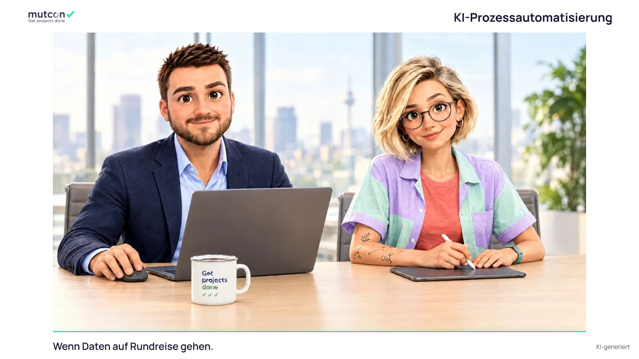 Szene aus dem mutcon-Servicefilm KI-Prozessautomatisierung